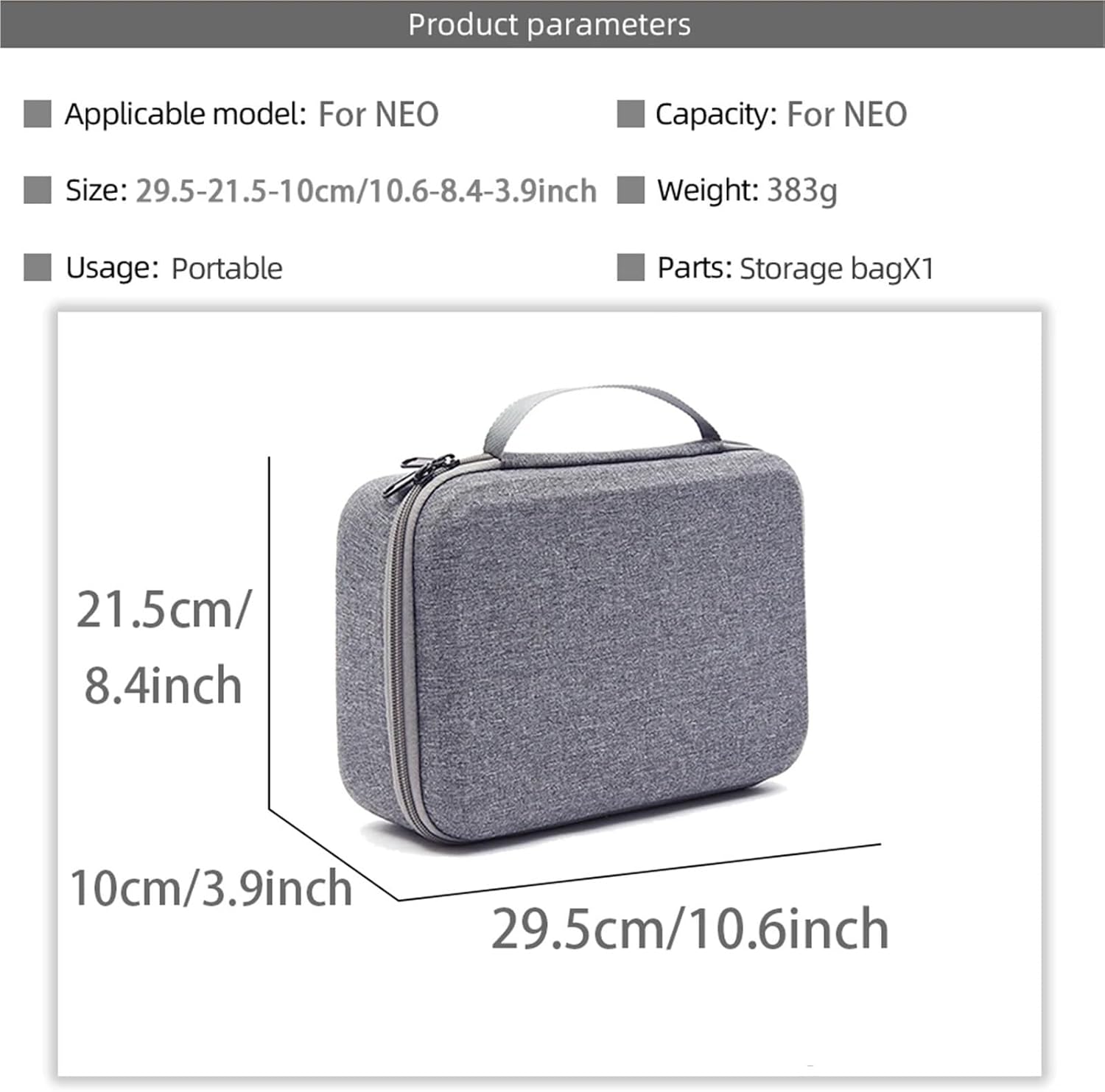 互換性DJI NEO - 収納バッグ EVAハードシェルハンドバッグ、RC N3ドローン＆コントローラーアクセサリー用トラベルショル