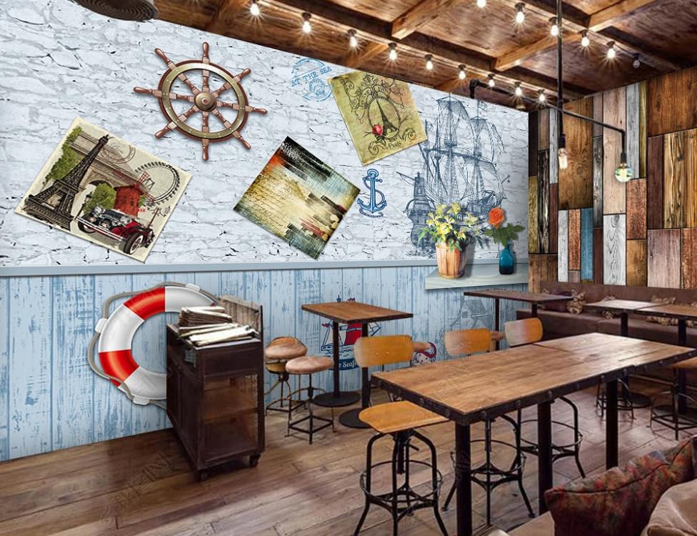 Papier peint intissé pour chambre et restaurant thème marin
