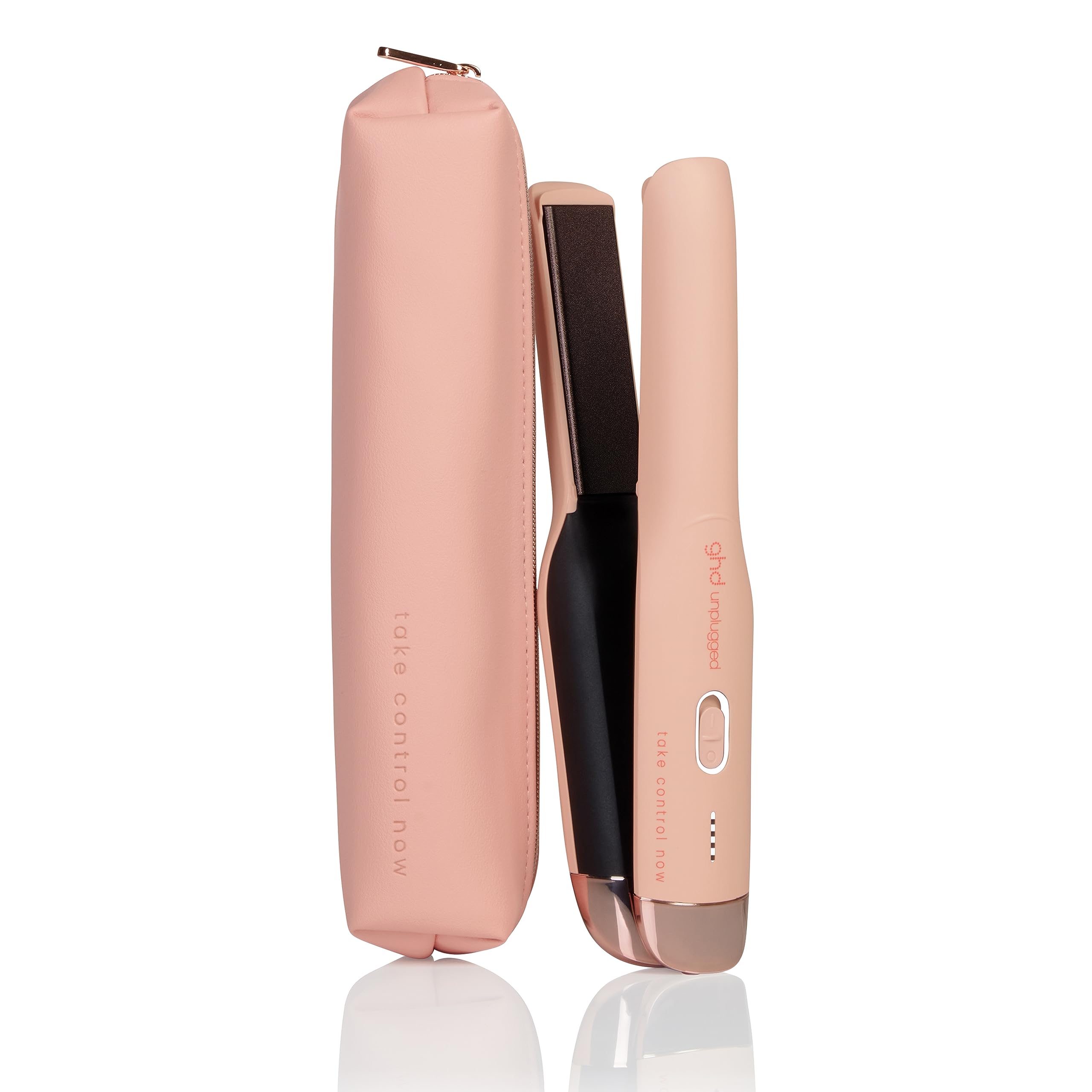 ghd unplugged take control now - Plancha de pelo profesional inalámbrica con tecnología dual, edición limitada 2023, rosa