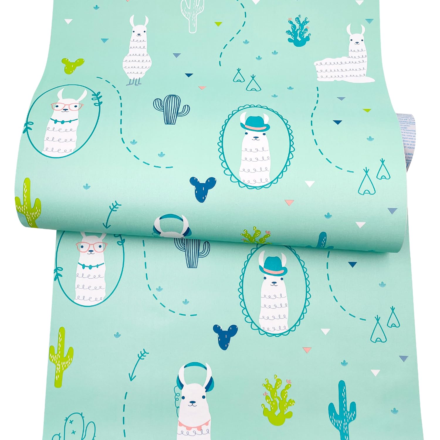 Yifasy Shelf Liner Alpaca Cactus Self-Adhesive Waterproof Drawer Paper Protect Furniture Wall Surface Decor Storage Trunk Organizer 118x17.7 Inch