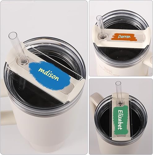 Miniatura 6 de 15 placas de identificación con nombre para Stanley, vaso de 40 onzas, placa de identificación en blanco personalizada, placa de identificación