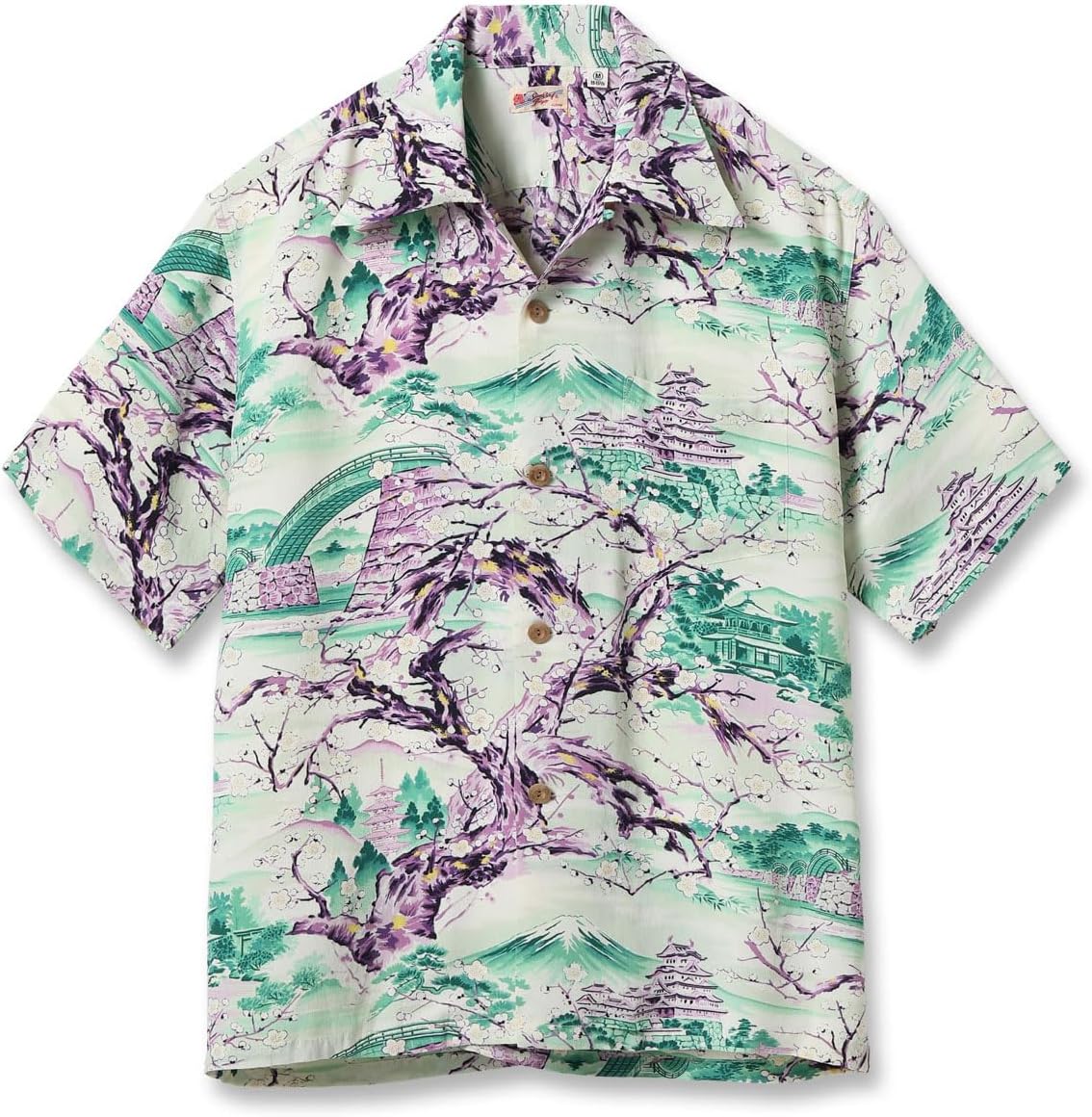 90s SUNSURF レーヨンオープンカラー　ジャパンモチーフ　うどん寿司屋台 90s SUNSURF レーヨンオープンカラー ジャパンモチーフ うどん