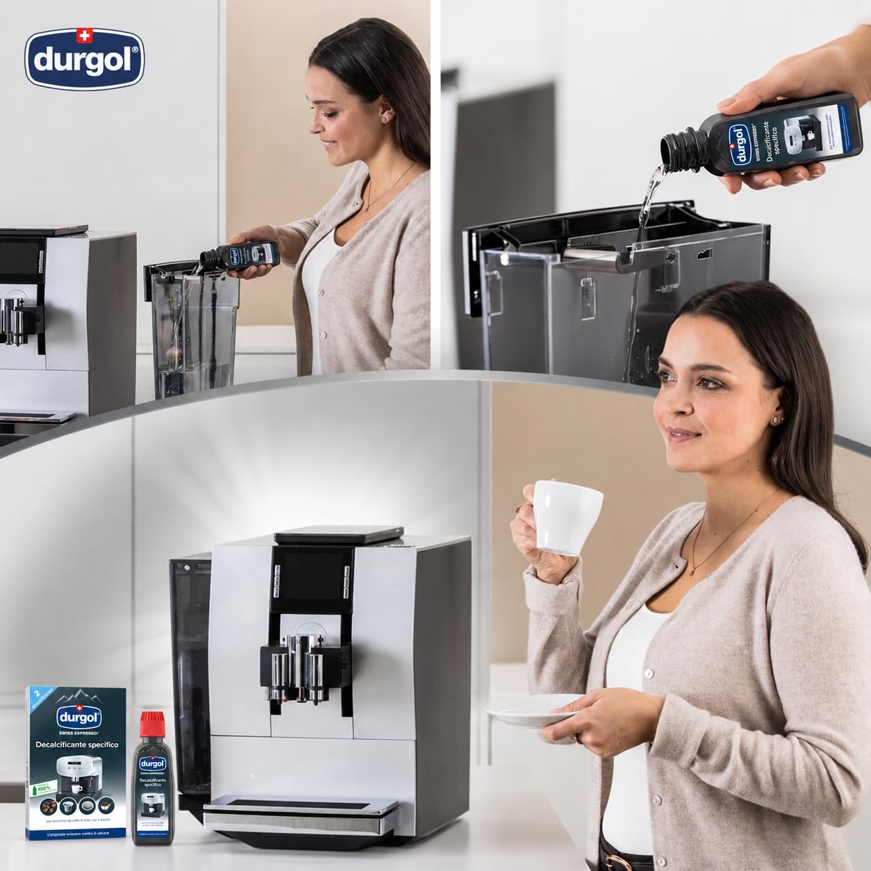 durgol swiss espresso - Decalcificante Professionale - Per tutte le marche di caffettiere - Pulizia facile: senza attesa e senza residui! - 2 flaconi da 125 ml