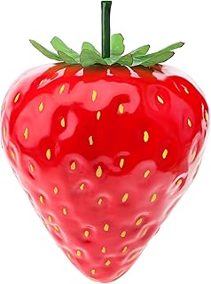 Woration 13inch Artificial Large Red Strawberry Oversize Fake Fruit Simulation Decoration for Home Kitchen Table Party Festivals Christmas Display
