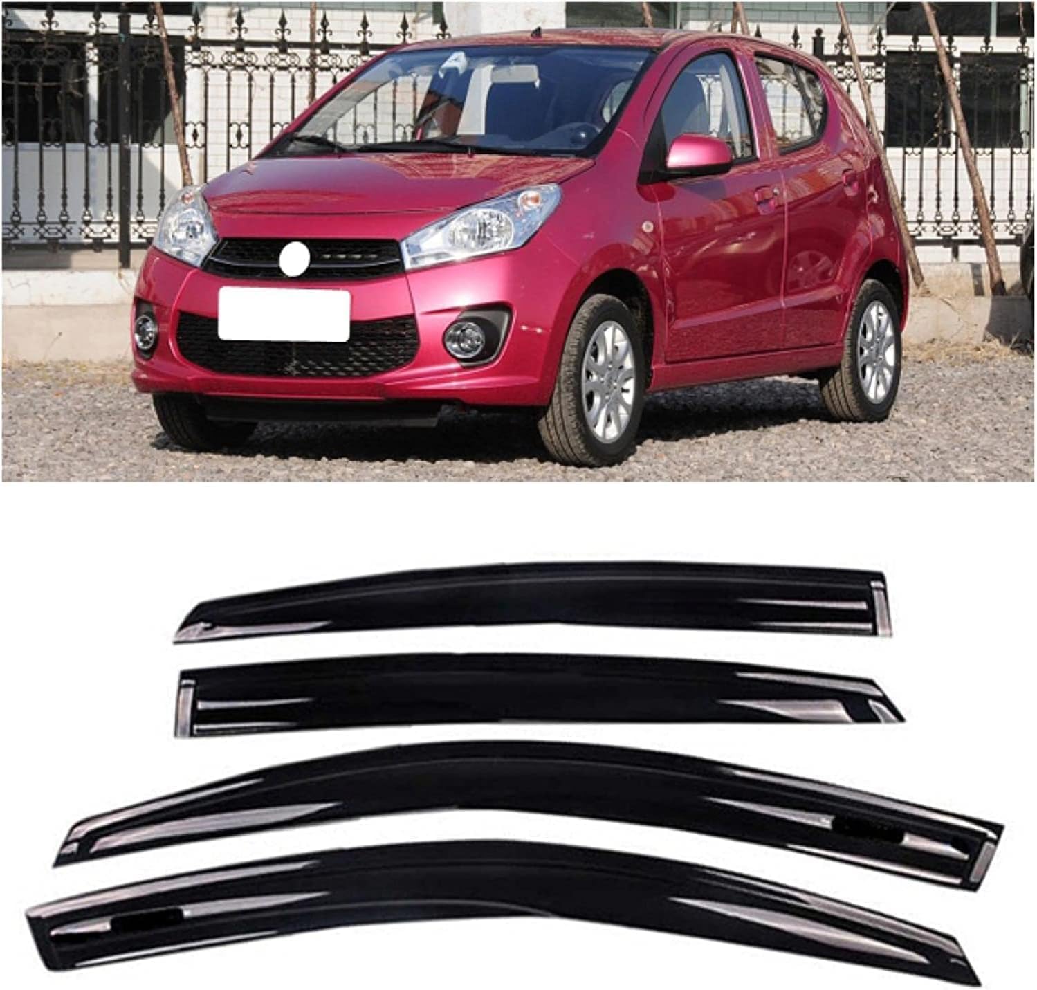 PANXUC Car Wind Deflectors for Suzuki Auto 2013-2016, Side Window Wind Rain Deflector Window Visor Sun Rain Guard Smoke Guards