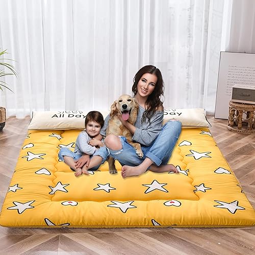 Vista 14 de QQP Colchón de futón japonés plegable de tatami, tapete portátil para adultos y niños, tapete para dormir adecuado para campamento, habitación