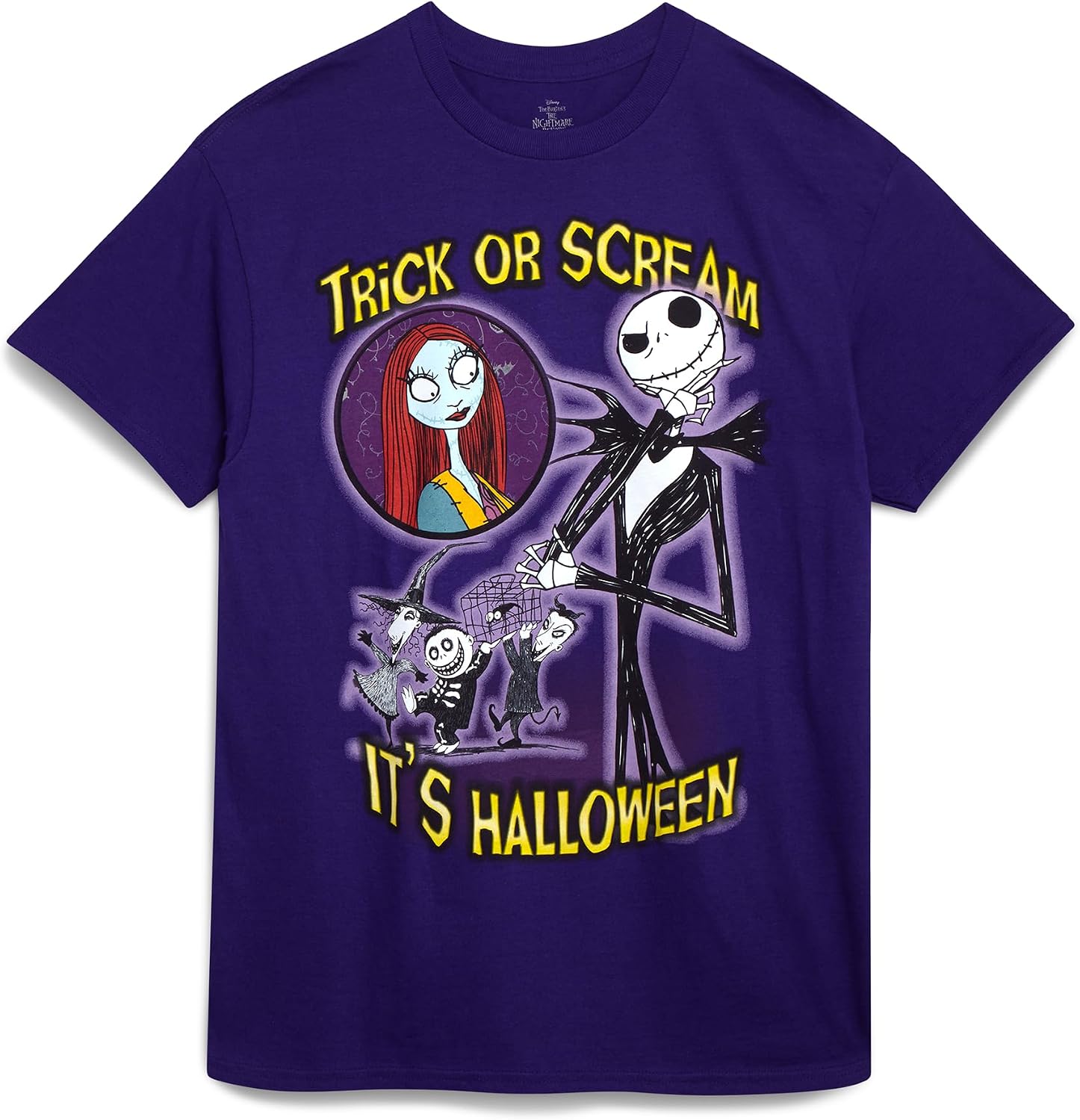 Disney Mens T Shirts - Nightmare Before Christmas Jack Sally Short Sleeve Crewneck Graphic T Shirts for Men (Sizes: S-XL)