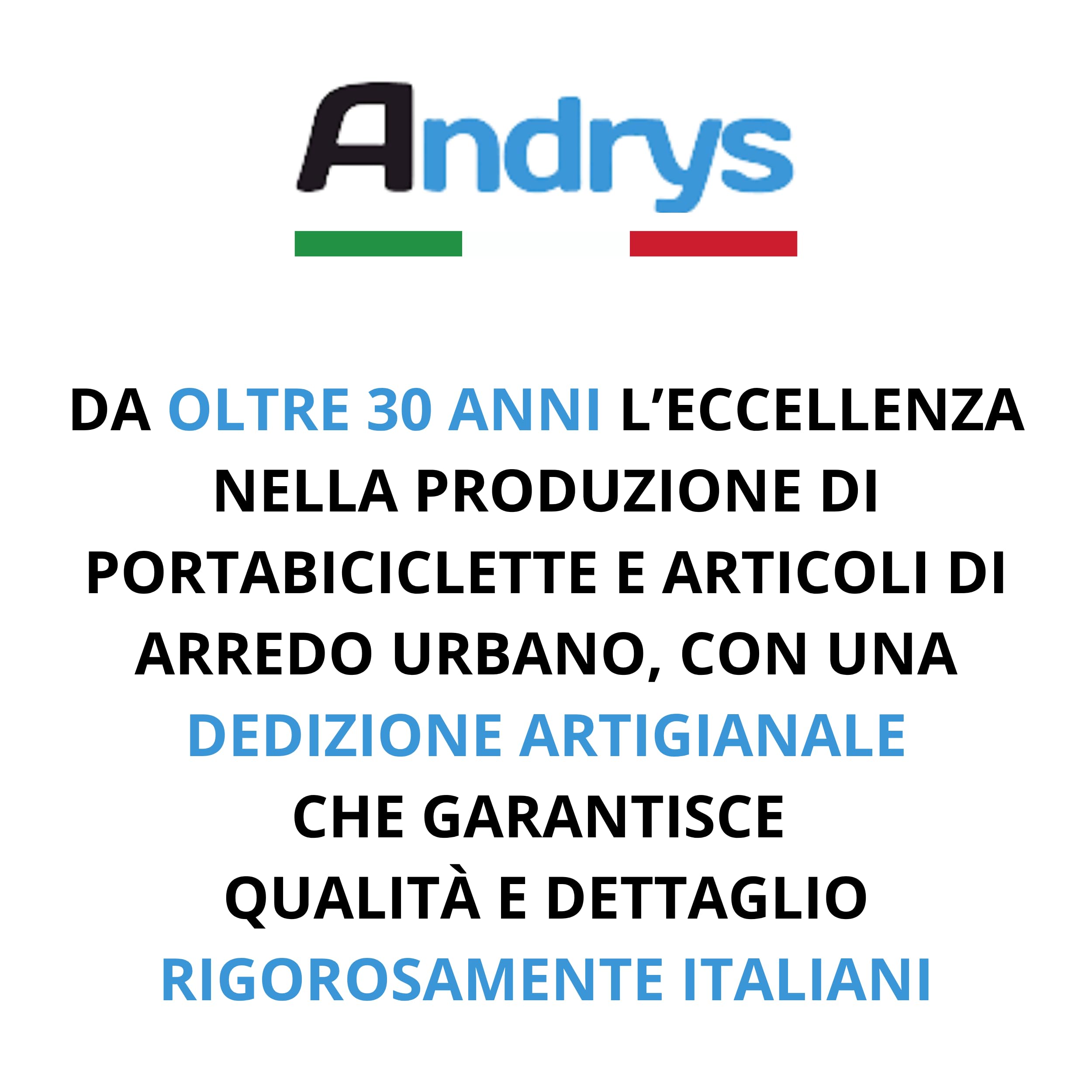 ANDRYS Paletto Parapedonale in Acciaio Verniciato Bianco, con Piastra per Tassellatura, Strisce Rosse Catarifrangenti e Anelli per Catena, 6x6x100 cm
