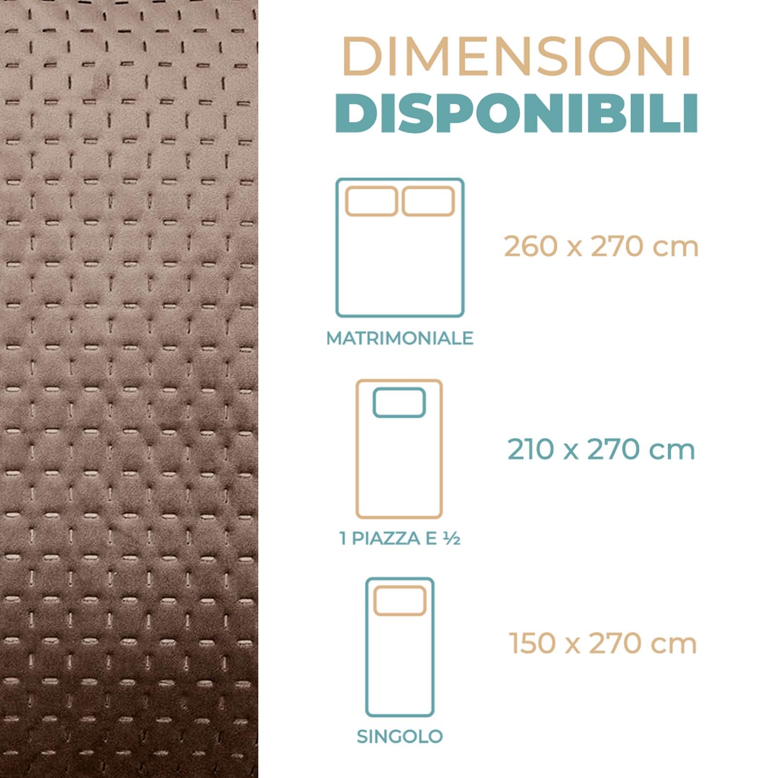 PARAMAISON Copriletto Reversibile Singolo, Velluto/Microfibra, Ipoallergenico, 100gr/mq | 150x270 cm Blu