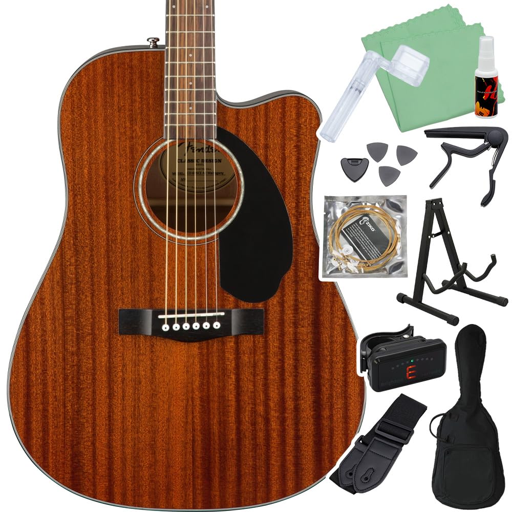 Fender CD-60SCE ALL MAH アコースティックギター Amazon | Fender エレキアコースティックギター CD-60SCE All