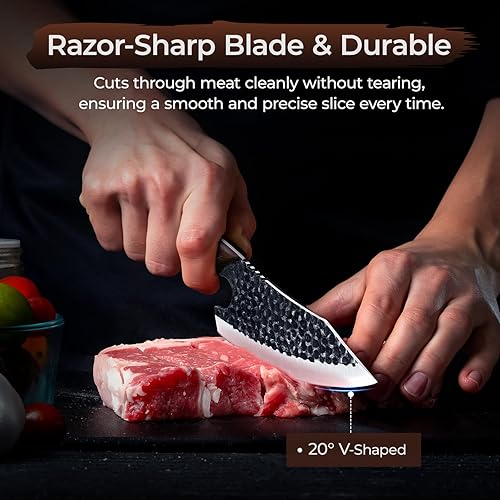 Miniatura 2 de Juego de 17 cuchillos de carnicero para carnicero, juego de cuchillos de cocina forjados a mano, juego de cuchillos de chef de acero de alto carbono