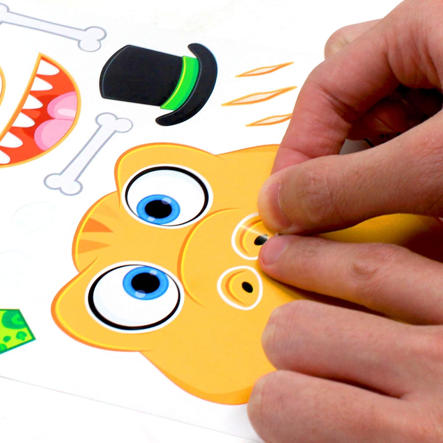 JOYIN 36 PCS Make-a-face Sticker Sheets and 100 Pcs Assorted Stamps for Kids Self-Ink Stamps for Easter Egg Stuffers and Party Favor