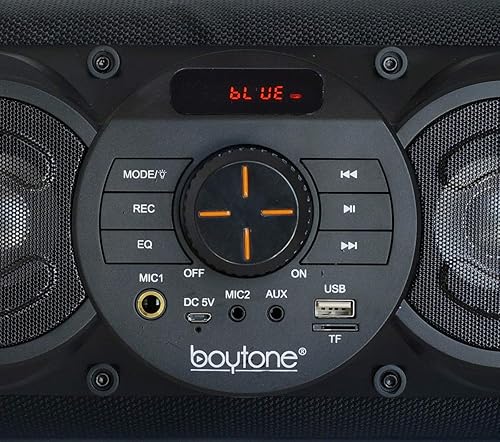 Miniatura 9 de Boytone, Altavoz portátil Bluetooth Boombox, interior/exterior, 25 W, sonido fuerte, graves más profundos, subwoofer de 5 pulgadas, tweeter 3.25,