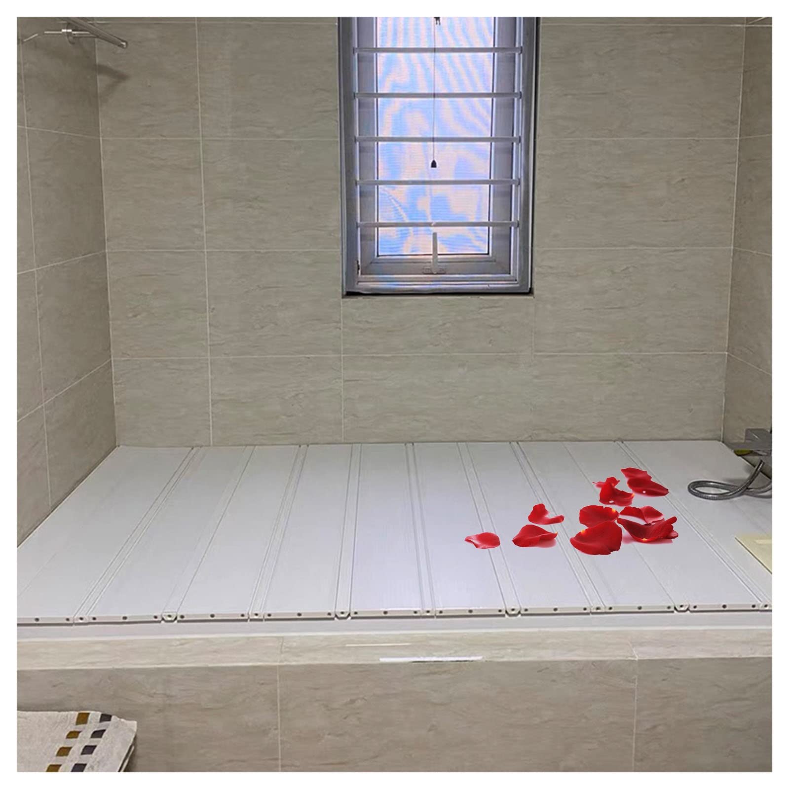 Couverture de baignoire anti-poussière et pliable pour protéger le bain