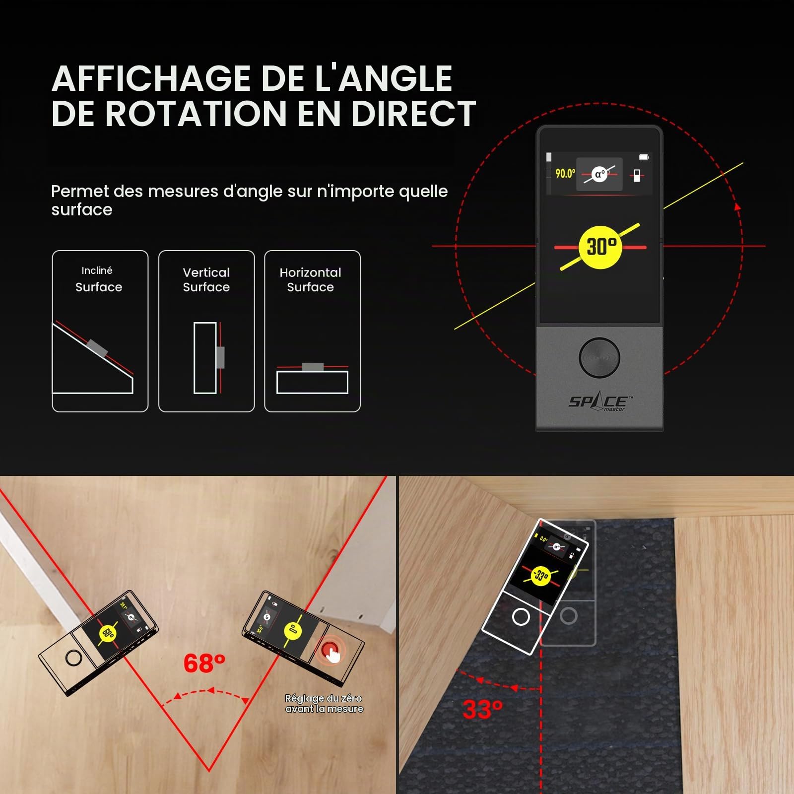 MiLESEEY D9 Pro télémètre Laser 100m Professionnel | avec indicateur visuel d'alignement, écran Tactile IPS, 14 Modes de Mesure, P2P, Angle en Direct, synchronisation APP