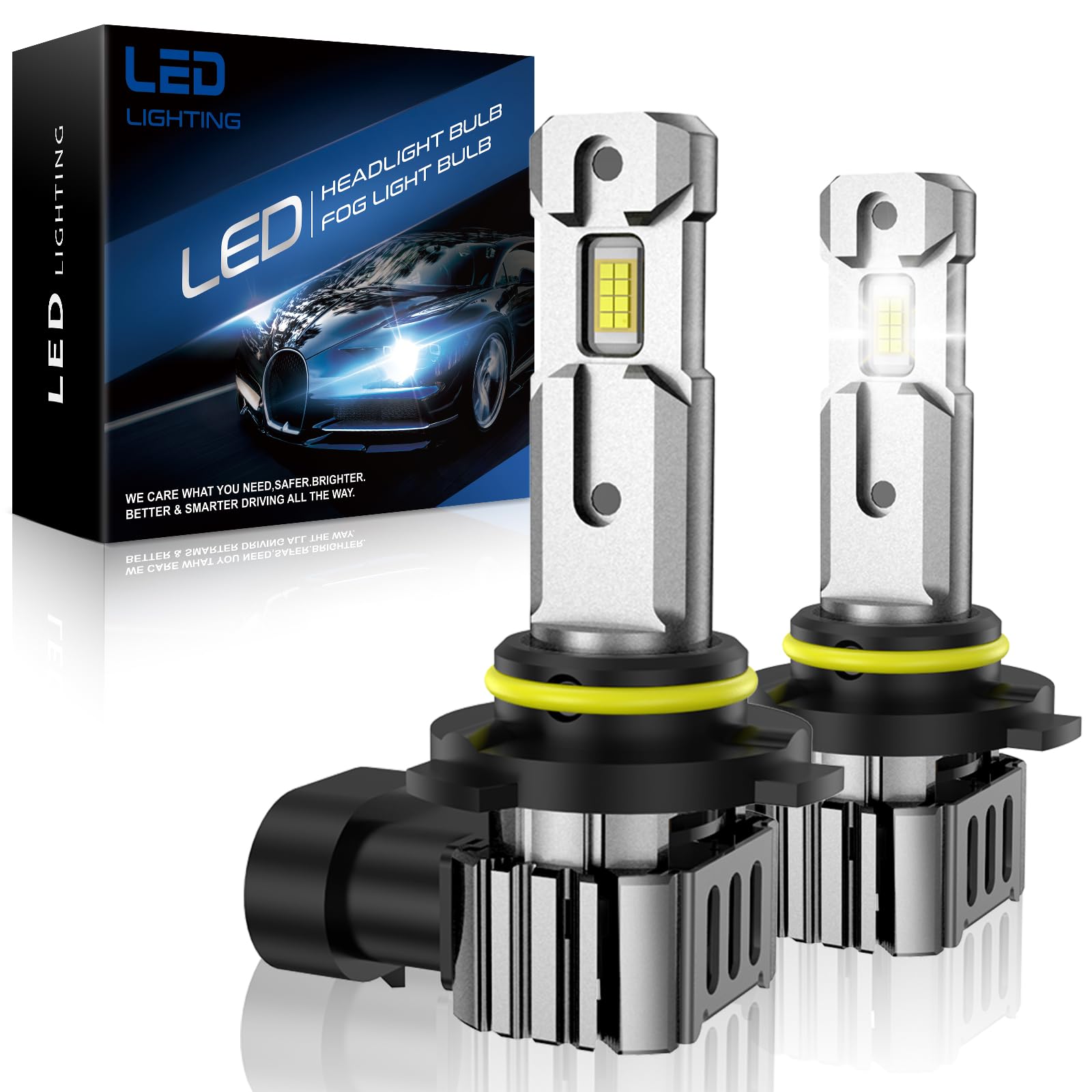 SHINYY Bombillas HB3 9005 LED Faros con Ventilador, 2024 22000LM CANBUS Sin Errores 6500K Blanco Lámparas LED HB3 Luz de Cruce Carretera Antiniebla para Coches, Reemplaza Halógenas y Xenón, 2PCS