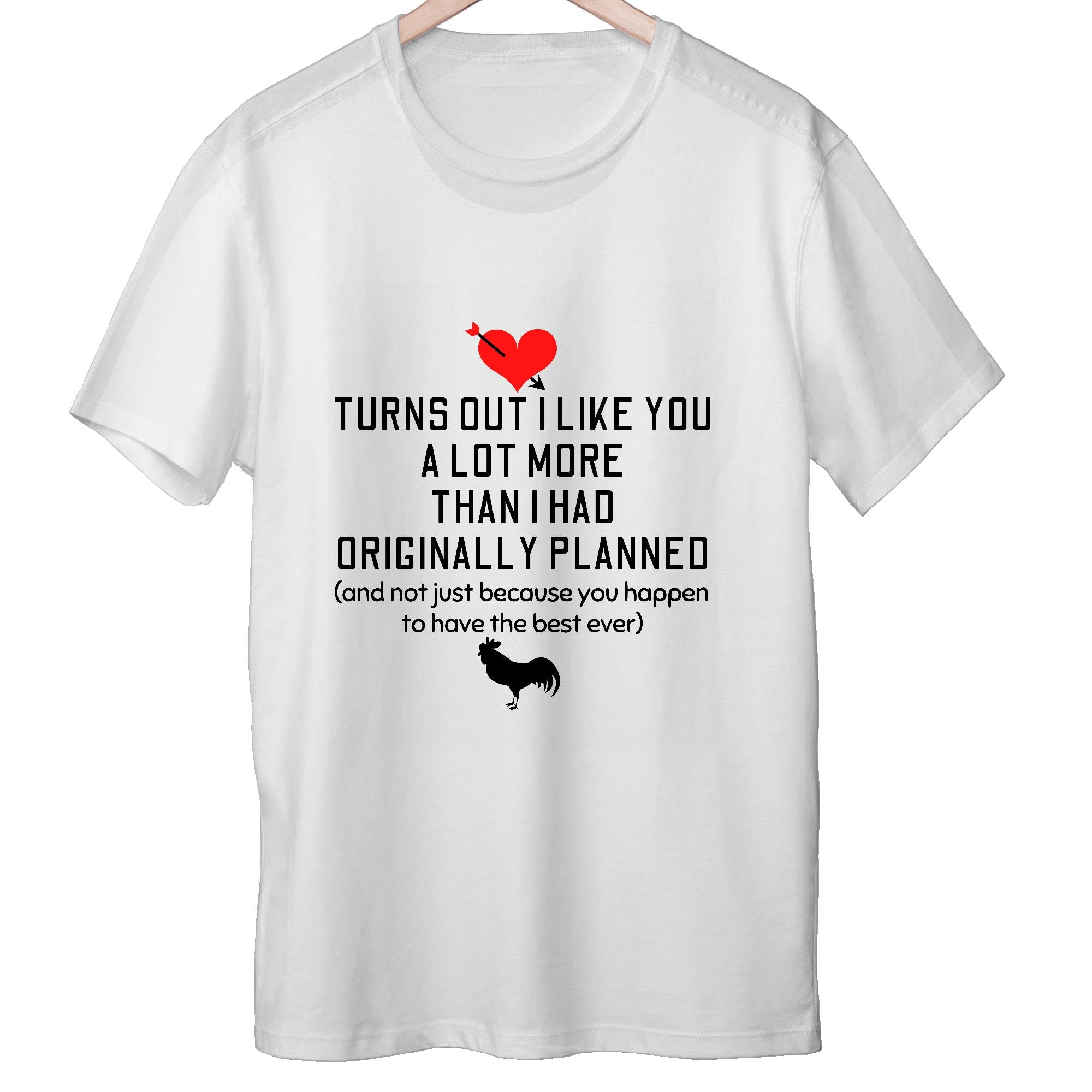 WhitefabFunny Valentines Day Gift for Couples I Like You More Than Planned Men Women White Gray Multicolor T shirt