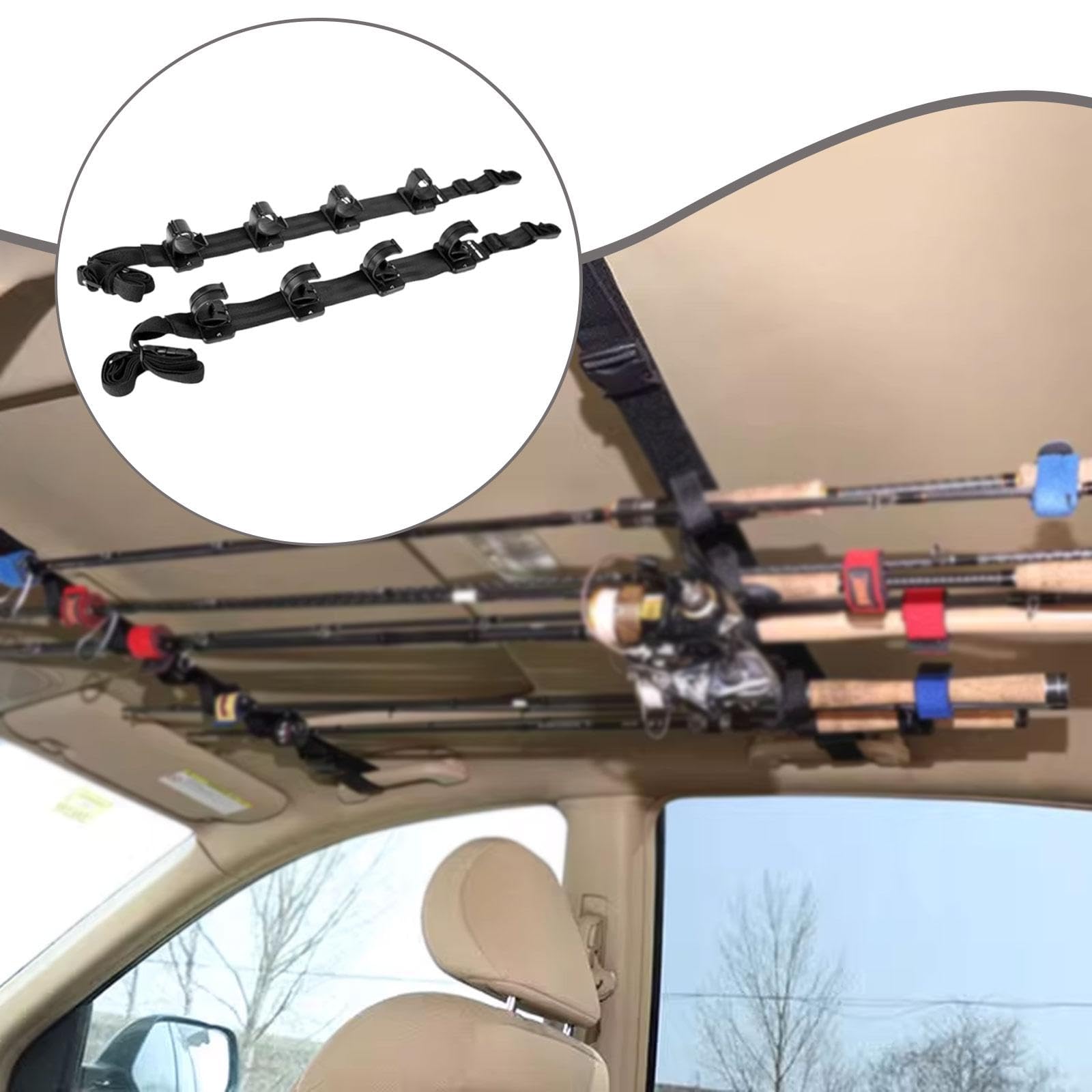 Amazon.co.jp: KLKCMS 4本のロッドを収納できる車用釣り竿 