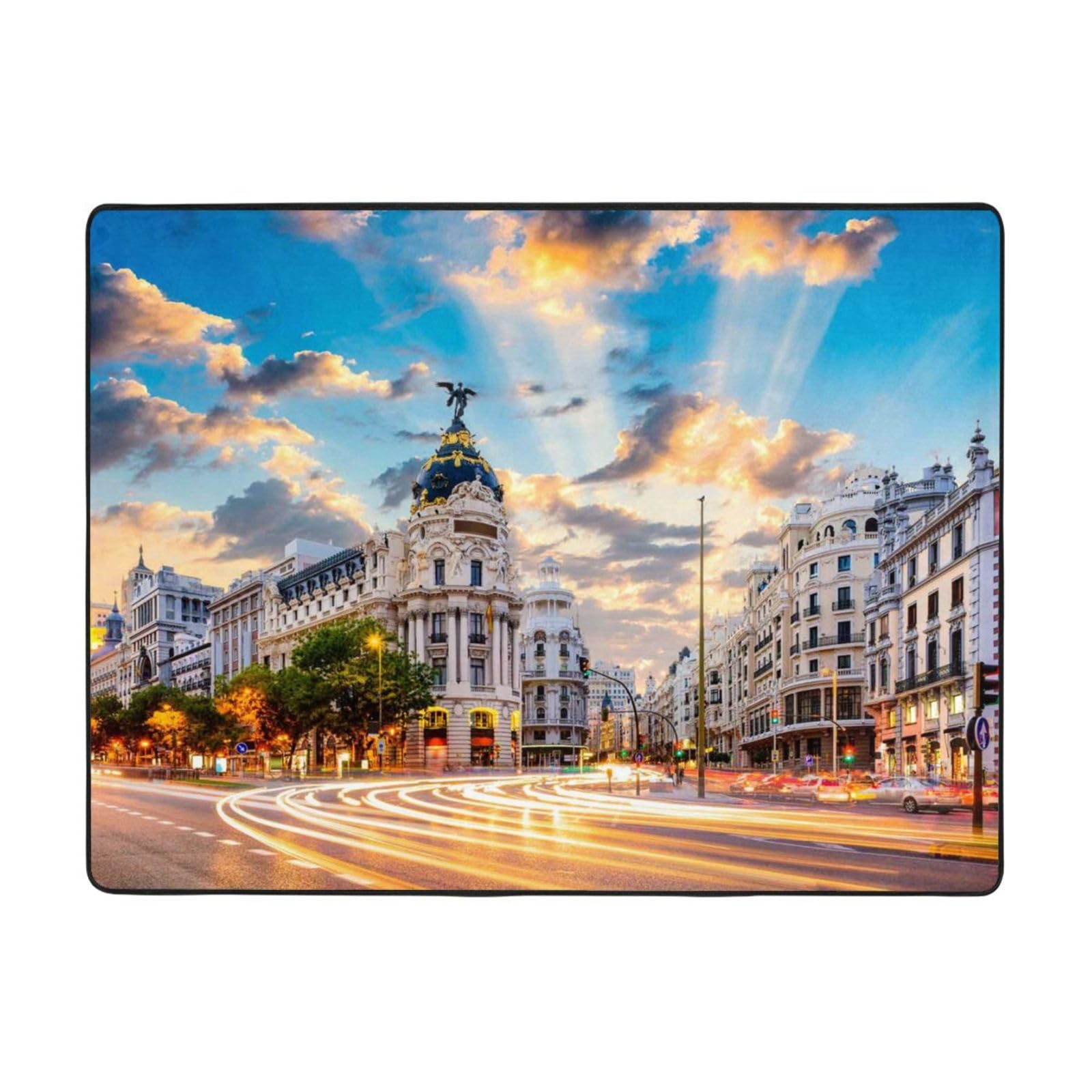 Tapis en flanelle PEIXEN 120x160 cm antidérapant et lavable pour salon et chambre