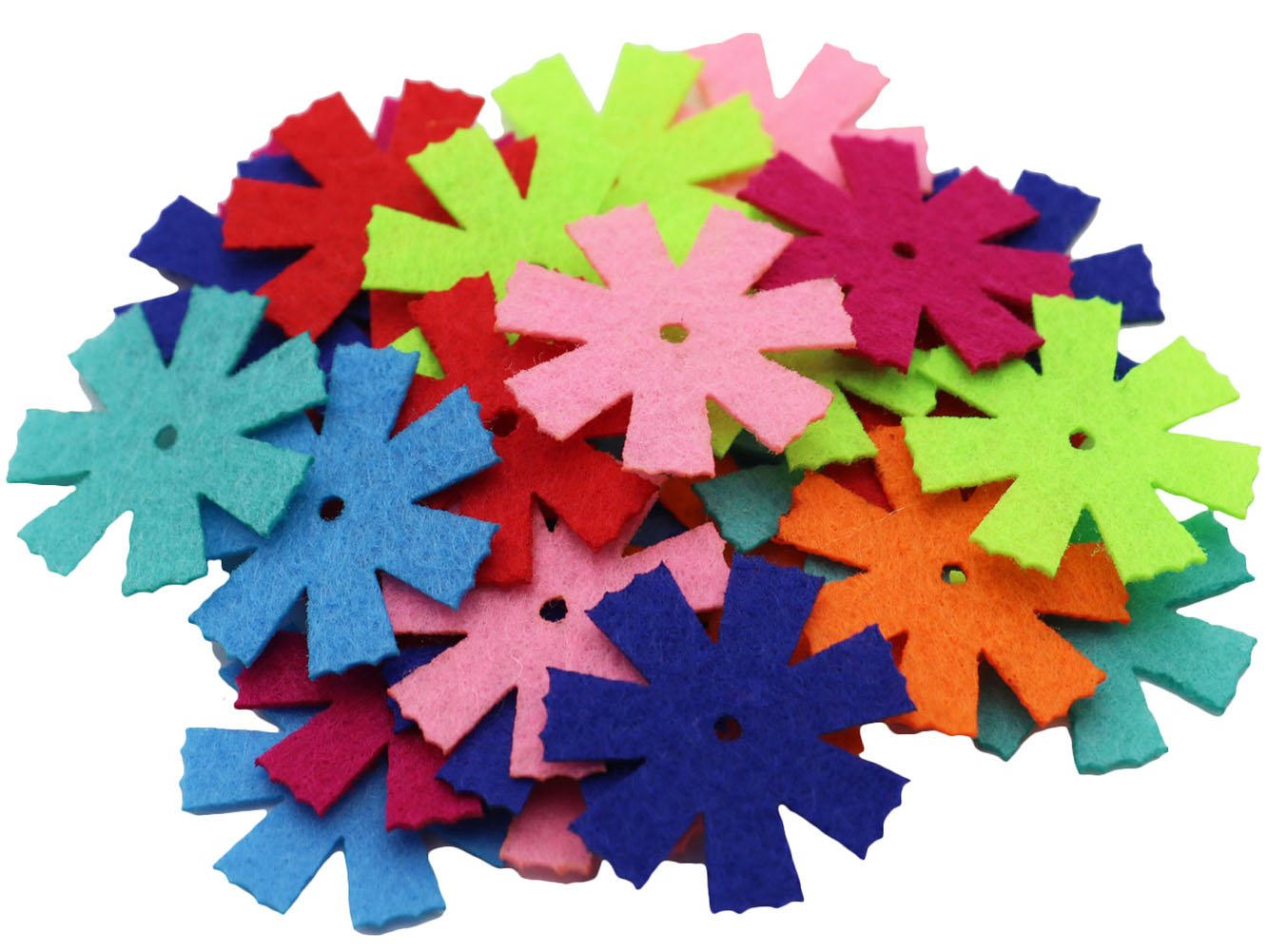 SOOKOO 5 Shapes 150 PCS Felt Flowers Fabric Flower Embellishments for DIY Crafts Sewing Handcraft, Assorted Color - Image 5