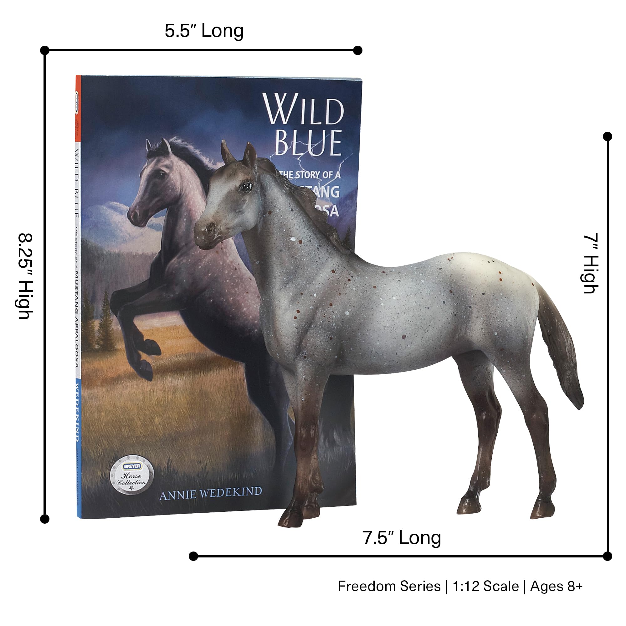 Breyer Clásicos Azul Salvaje: Juego de Libro y Caballo de Juguete (Escala 1:12) (Appaloosa Azul Salvaje, Talla única)