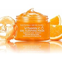 Vitamin C Sleeping Face Mask, Moisturising Gel Night Face Mask, Overnight Hydrating Face Mask with Hyaluronic Acid, Korean Sleeping Mask Skincare for Smooth Radiant Skin, Hydrating Overnight Mask 150g