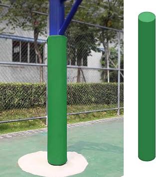 Pole Padding 3.5in Dia 72" Tall Basketball Hoop Pole Pad Round, Basement Column Pole Wrap Cover, Custom Wrap Around Pole Pad with Self Adhesive Strap & ZipperGreen
