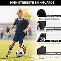 Vista 2 de TAGVO Espinilleras de fútbol para niños, jóvenes y adultos, equipo protector de fútbol para niños, niñas y hombres, espinilleras de fútbol para niños