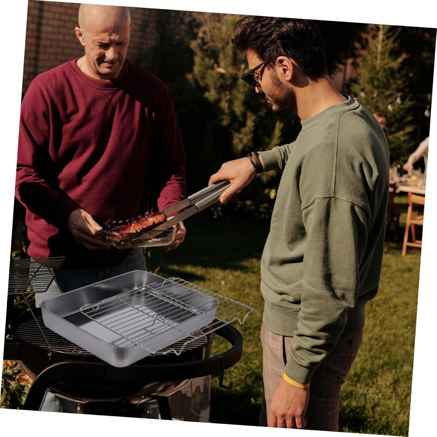 PRETYZOOM 1set Japanese Style Stainless Steel Baking Tray Food-grade Bakeware for Home Restaurant Bakery Frame Design Safe for Cooking