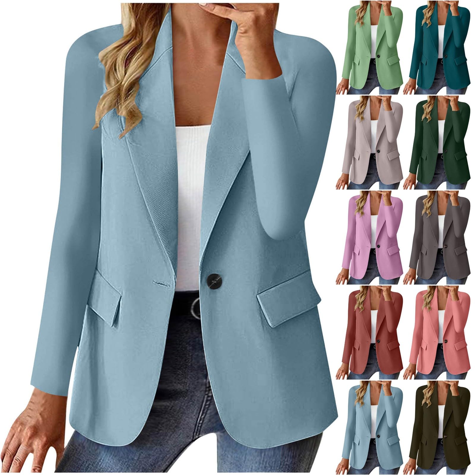 HUIFUAO blazers voor vrouwen, plus size V-hals, zakelijk werkkap