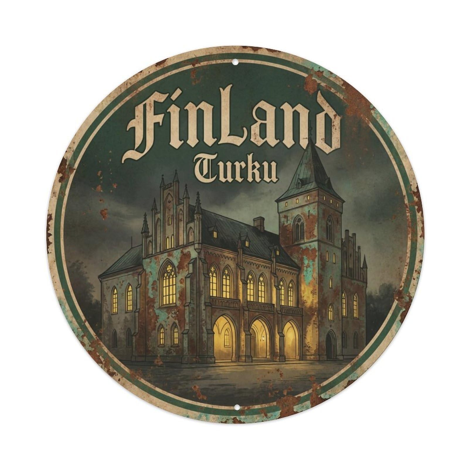 Vintage Travel Finland Charming Vintage Metal Tin Sign Plaque
