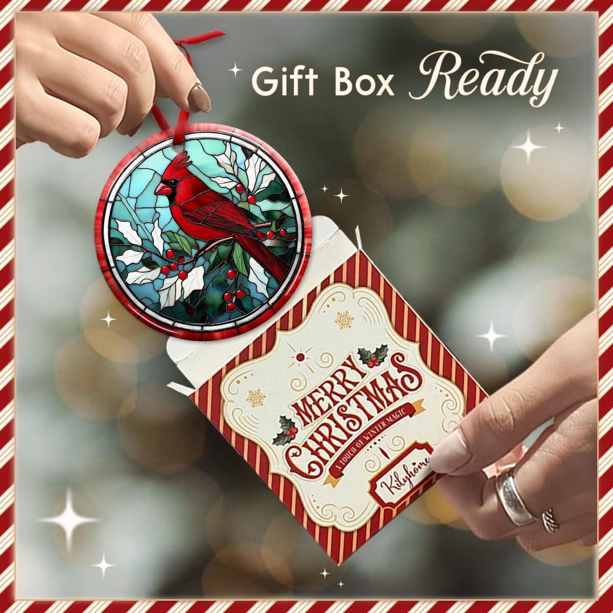 Cardinal Christmas Ornament 2025 - Memorial Gifts for Loss of Loved One, Remembrance Ornaments for Christmas Tree - in Loving Memory Decor, Xmas Sympathy Gifts for Family, Dad, Mom - Image 4