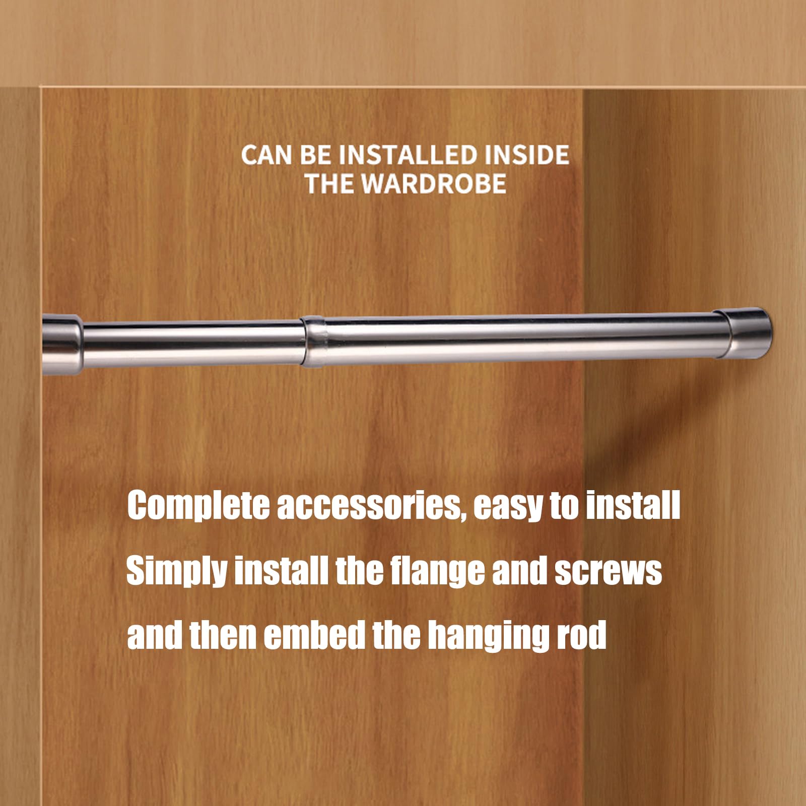 Asta Appendiabiti Estensibile In Acciaio Inox - 31-52 Cm | Per Armadio, Doccia, Balcone - Foto 8