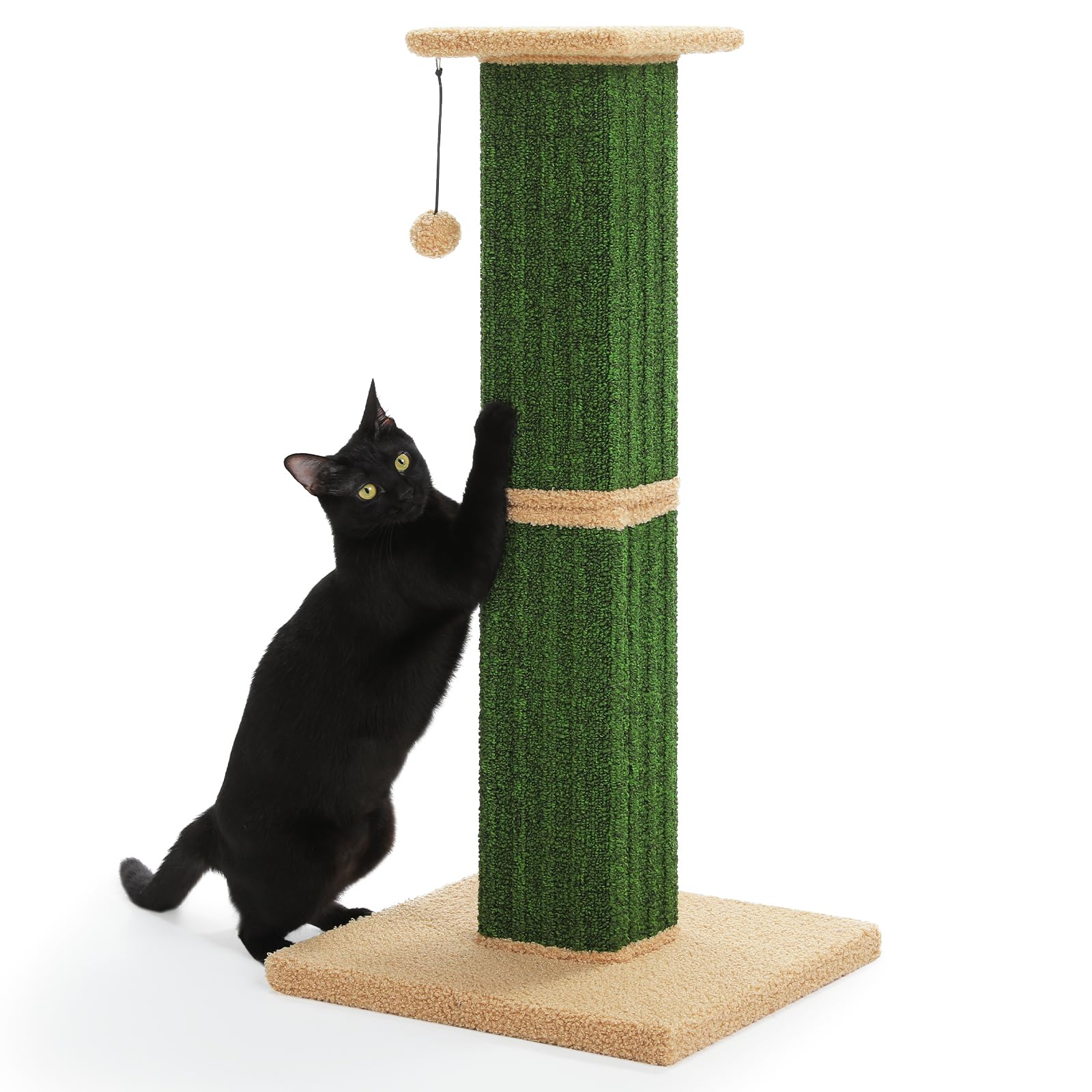 PAWZ Road 32'' Cat Scratching Post with Sisal Log, Play Ball Green