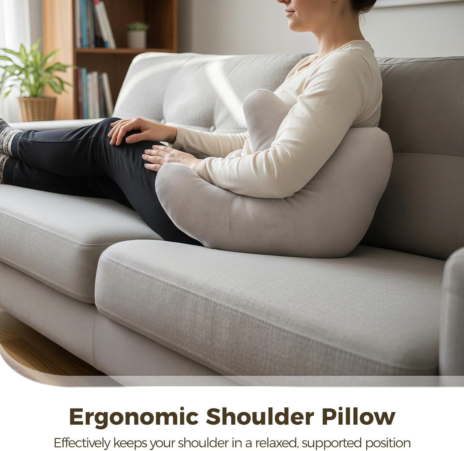 Shoulder Pillow, Ergonomic Rotator Cuff Pillow, Arm Support Cushion for Shoulder Recovery, Comfortable Arm Rest for Sleeping, Sitting, Machine Washable