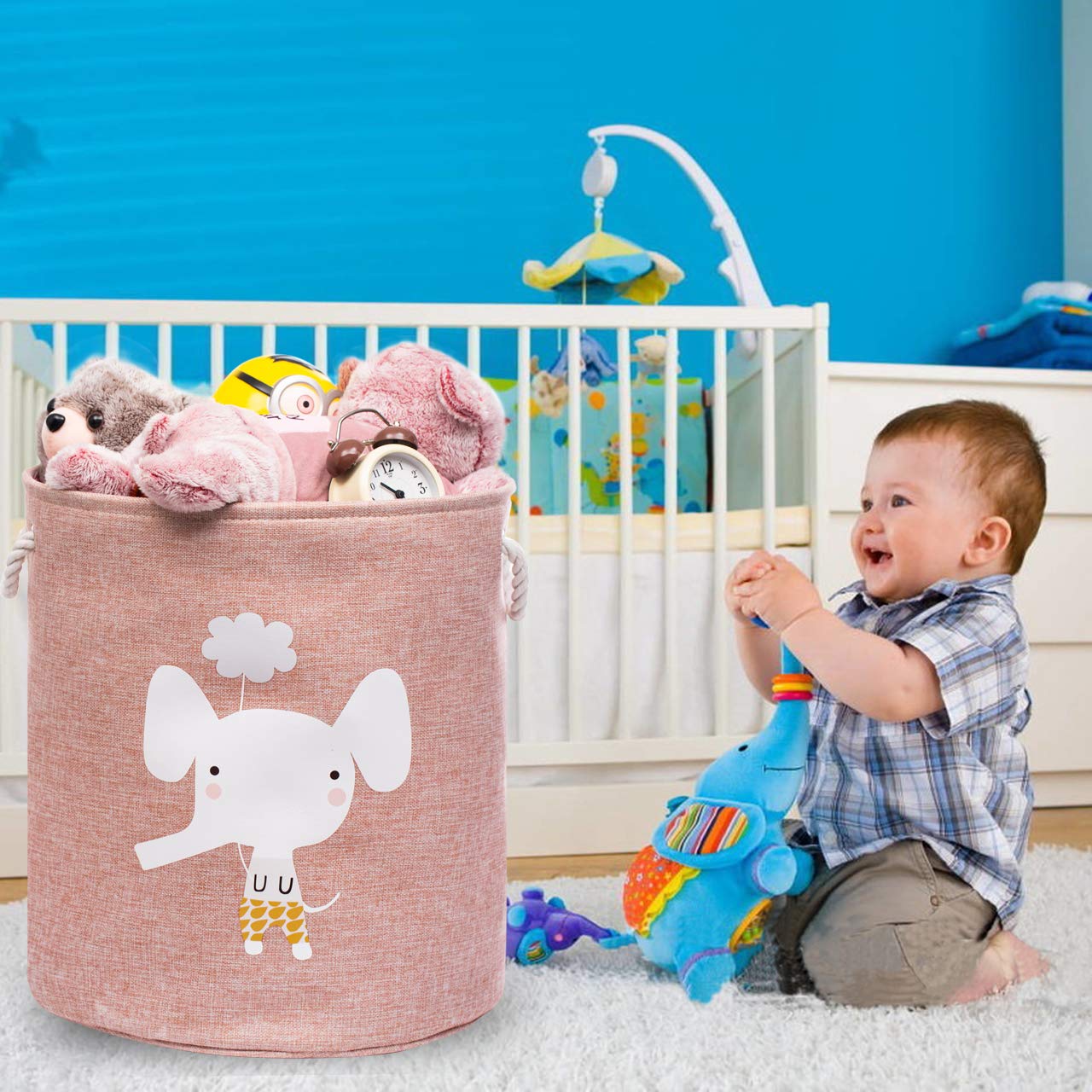 Grand Panier à Linge Repliable de 55cm, Paniers de Rangement pour les Enfants, Vêtements, Décoration de la Chambre. Jolis Paniers à Linge Animaux Étanches à la Poussière pour le Lavage