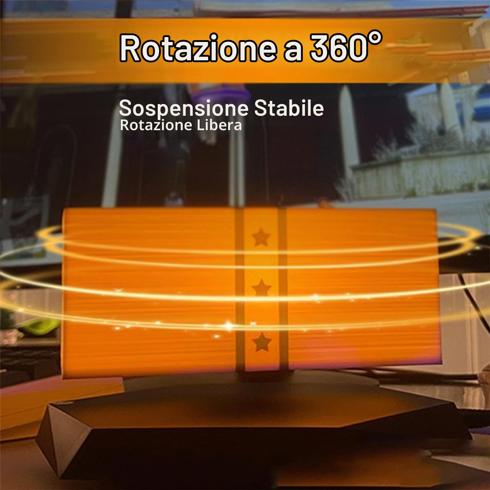 Lampada da soldi galleggiante, lampada da dollaro a levitazione magnetica con luce ambientale a LED a 3 colori, rotazione a 360°, gadget da scrivania per l'arredamento dell'ufficio della sala giochi