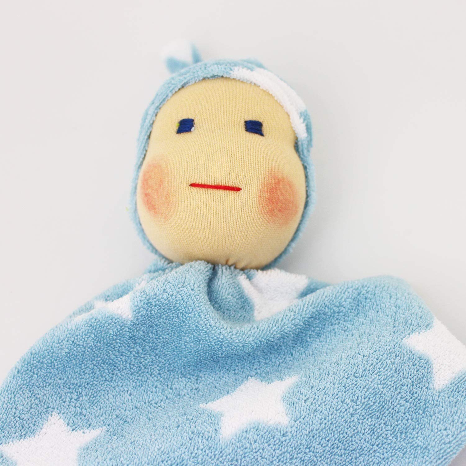 Baby Schmusetuch nach Waldorf Art, Knötchen hellblau, Für Kinder, Spielzeug aus Stoff, Gesche,Schlafwichtel, Dorfkind, Schmusetuch, Baby Puppe, Wichtel Nach Wal