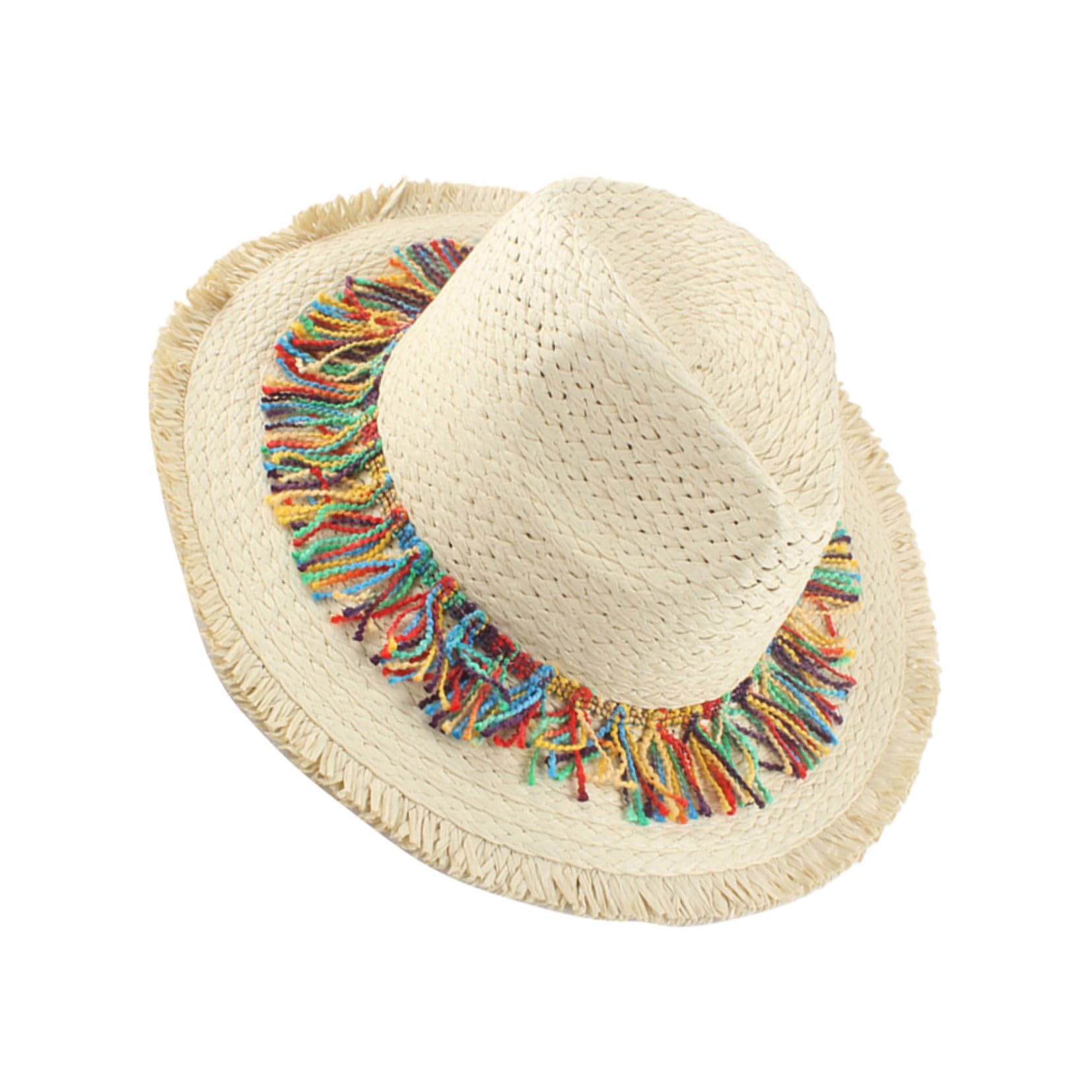 VANZACK Sombrero Transpirable y Portátil Protección Solar para Mujer de Paja Beige Adecuado Familia y Pesca al Aire Libre