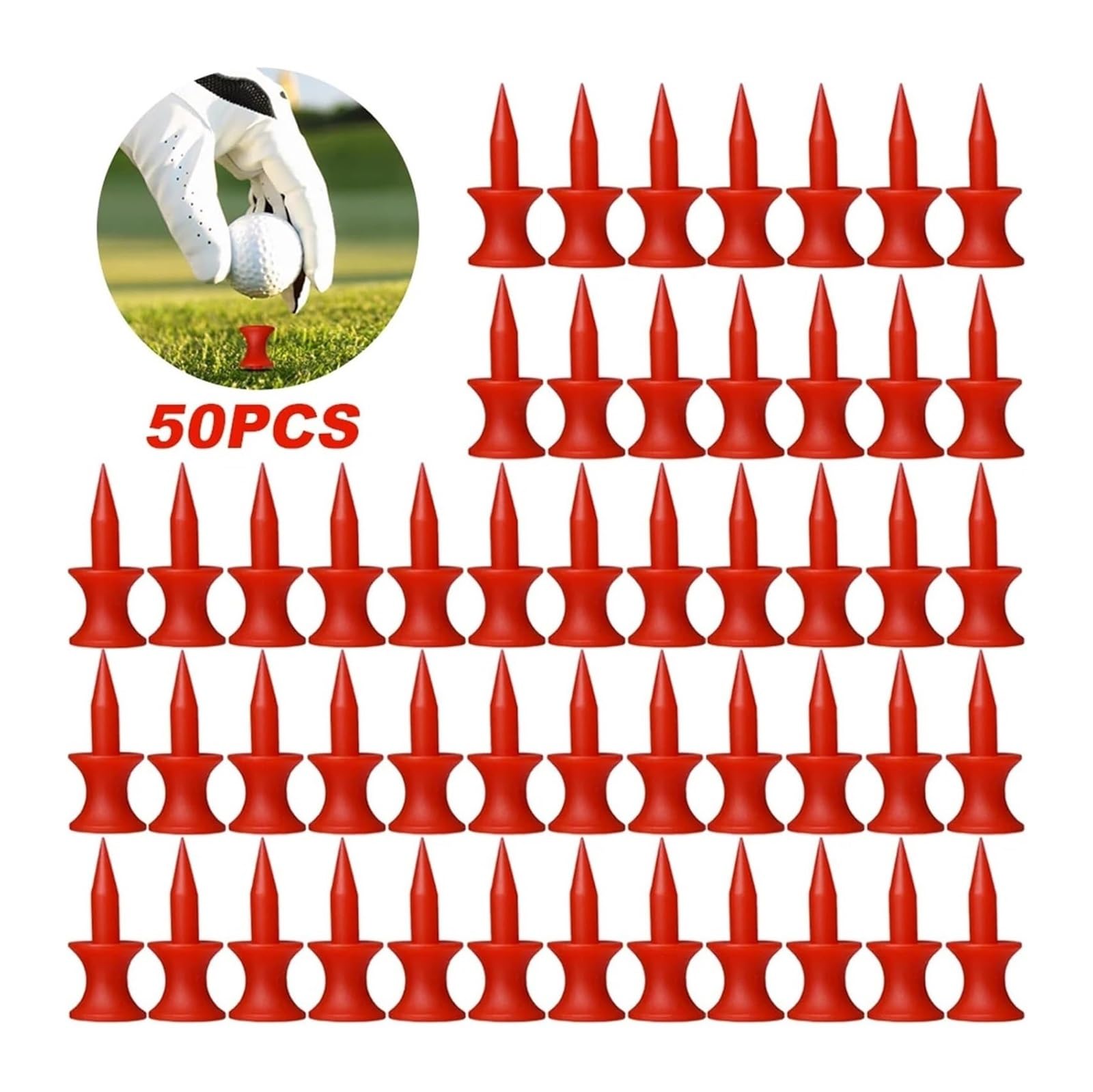 Premium-Golf-Tees, Golf-Tees, 50 Stück, 70 mm, Holz, bunt, Ballhalter, Training, Praxis, Stallzubehör