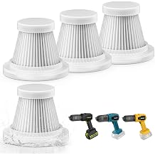 4 Pack Replacement HEPA Filter Element Washable Reusable for Handheld Vacuum Small for Car Desk Auto Vacuum Cleaner for Battery Powered Car Vacuum CordlessFilters Only