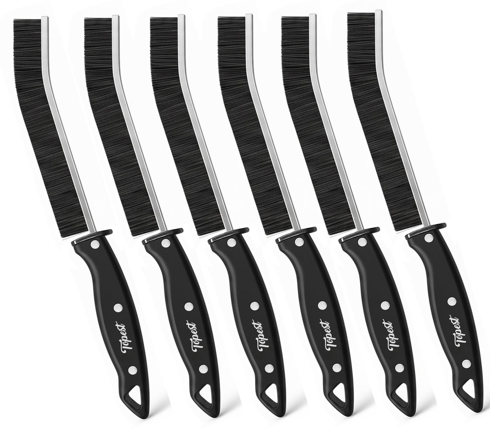 Topest Crevice Cleaning Brush 6 Pcs | Magic Grout Brush, Bathroom Tile Groove Gap Cleaning Brush | Sturdy Thicker Head For Difficult To Reach Places | For Home And Kitchen Deep Cleaning