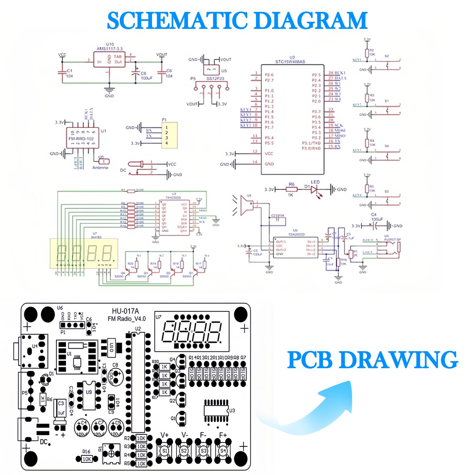Kit de Radio FM, Kits de Práctica de Soldadura, Kit de Receptor FM de Radio Digital con 2 Modos de Fuente de Alimentación para Escuelas, Investigadores, Entusiastas del Bricolaje
