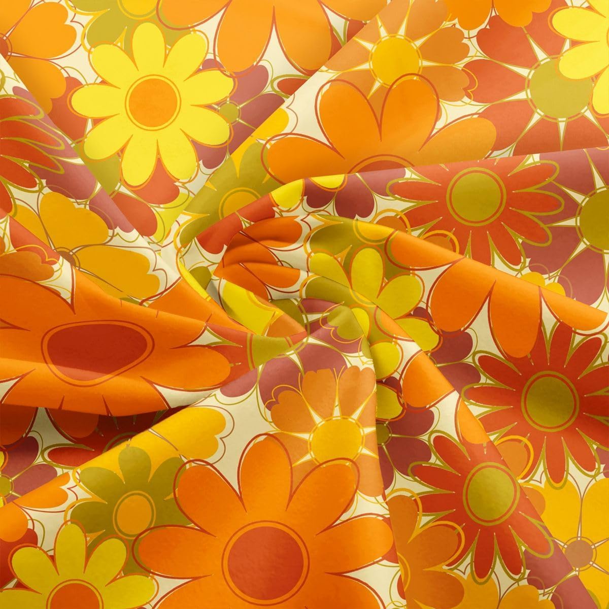 Gruba stokrotka miękka tkanina dla dzieci, do szycia w stylu vintage, w stylu hipisowskim, na krzesła, 460 x 160 cm, rustykalne kwitnące kwiaty, bez stretchu, do patchworku, pikowania