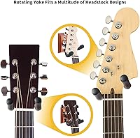 Vista 5 de Soporte de pared para guitarra, 3 unidades de madera para guitarra, gancho de guitarra, accesorios de guitarra para bajo eléctrico acústico