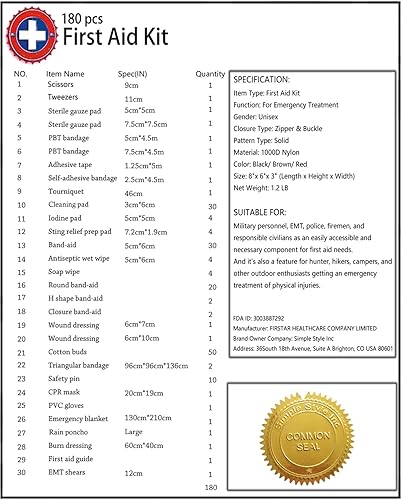 Vista 9 de Carlebben EMT Pouch MOLLE Ifak bolsa táctica MOLLE Medical First Aid Kit Utility Pouch (con suministros médicos rojo)