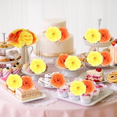 Miniatura 3 de Paquete de 100 rosas artificiales con tallos de imitación elegantes para Halloween, Navidad, bodas, ramos de flores, fiestas, decoración del hogar