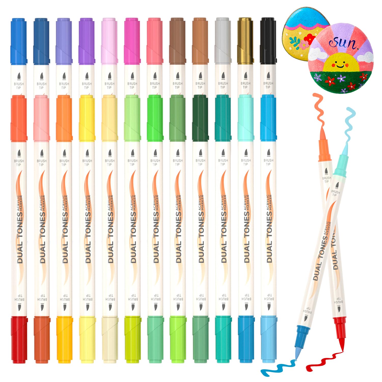 XZ3QEAFR Code: 24 Dual Tone Acrylic Paint Markers at $13.99