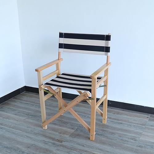 Miniatura 7 de Funda de asiento de tela de lona de repuesto para silla de director, kit de funda plegable para silla de director, color negro, 21.2 pulgadas de