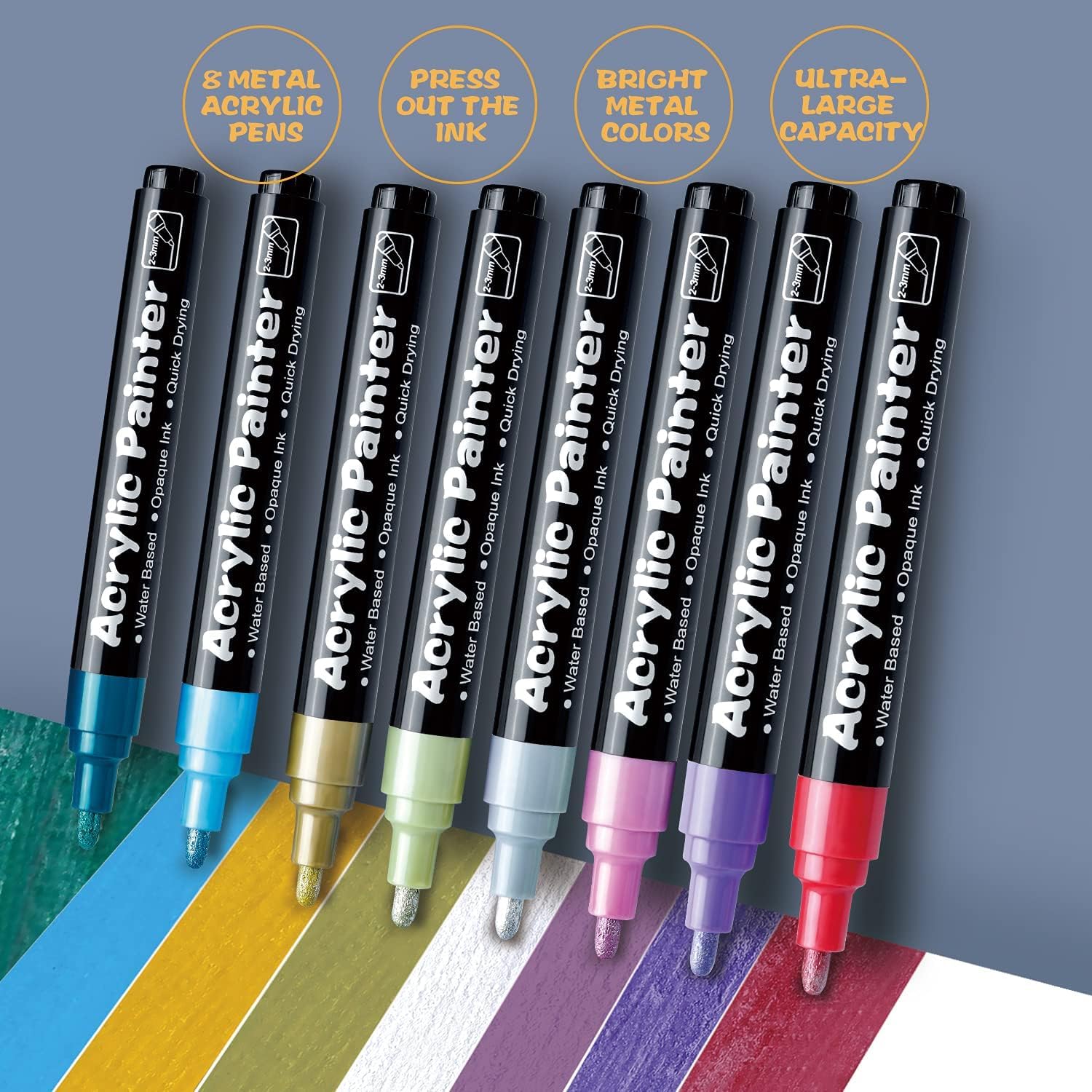 FUMILE Acrylic Paint Pens 36 Colors Paint Marker Pen Set Ideal for Rock